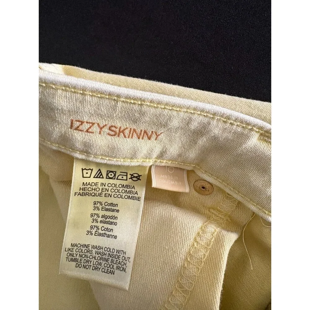 Michael Kors Izzy Skinny Yellow Jeans Size 10